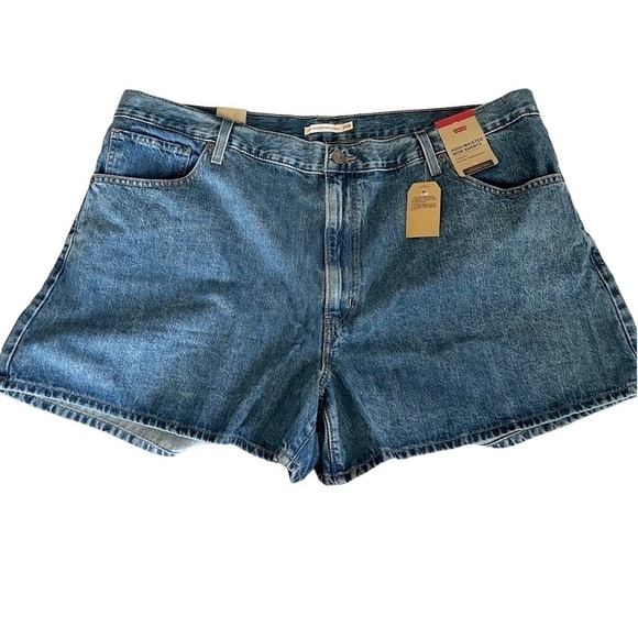 New Women’s Levi’s High Waisted Mom Shorts Size 24W - Picture 1 of 6